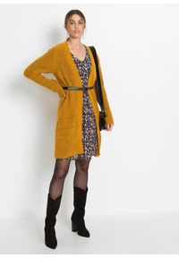 bonprix - Długi sweter bez zapięcia. Kolor: pomarańczowy. Długość: długie #3