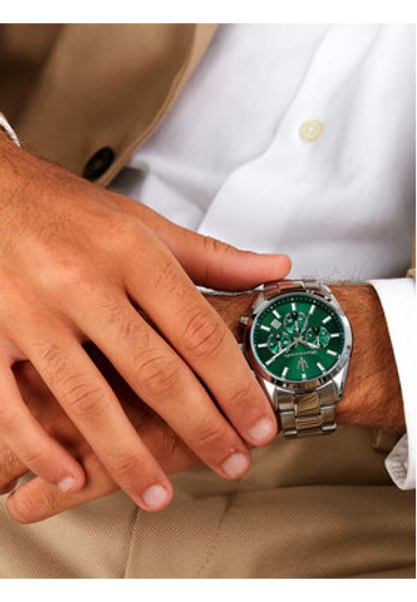 Maserati Zegarek Attrazione Chronograph R8853151011 Srebrny. Kolor: srebrny