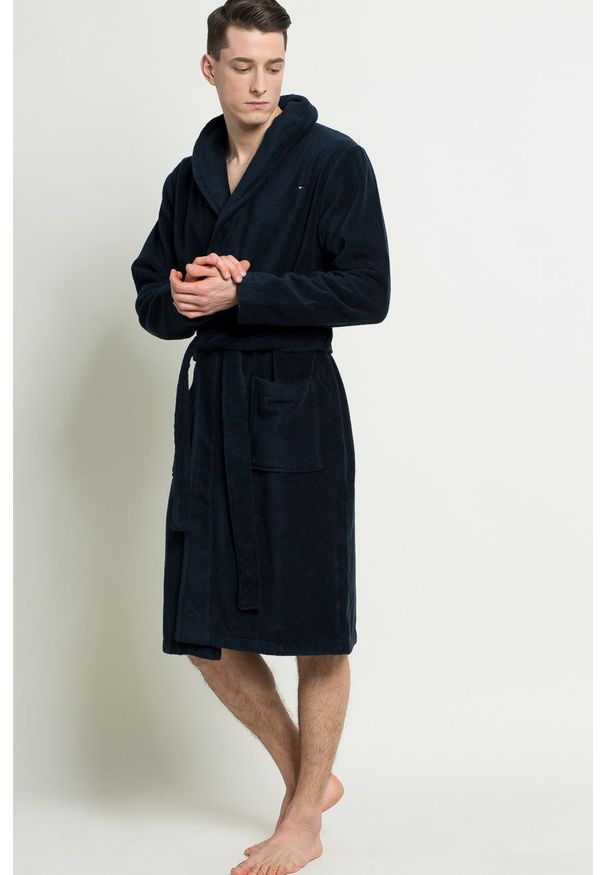 TOMMY HILFIGER - Tommy Hilfiger - Szlafrok 2S87905539. Kolor: niebieski. Materiał: materiał
