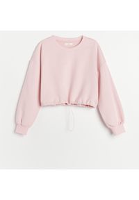 Reserved - Góra od piżamy z dresowej dzianiny - Różowy. Kolor: różowy. Materiał: dresówka, dzianina #1