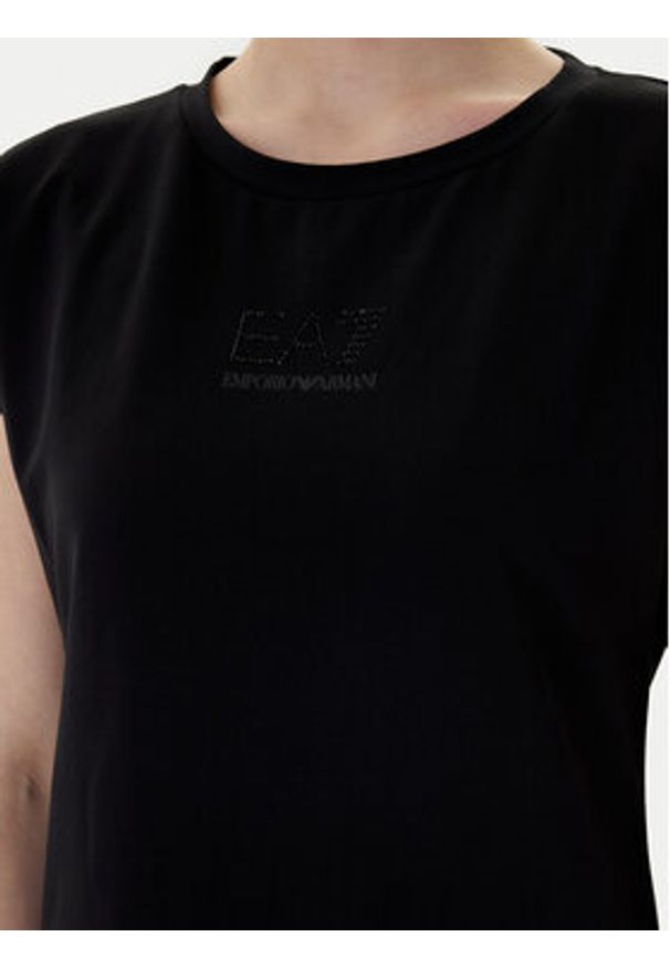 EA7 Emporio Armani Sukienka codzienna 7W000957 AF12484 MC043 Czarny Regular Fit. Okazja: na co dzień. Kolor: czarny. Materiał: bawełna. Typ sukienki: proste. Styl: casual