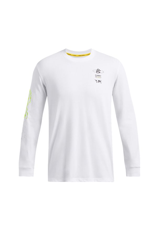 Longsleeve męski Under Armour Curry Verbiage Heavyweight. Kolor: biały. Długość rękawa: długi rękaw. Sport: koszykówka