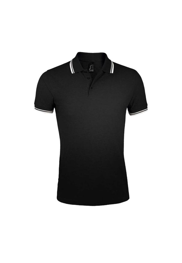SOL'S - Męska Koszulka Polo Pasadena. Typ kołnierza: polo. Kolor: czarny, wielokolorowy, biały