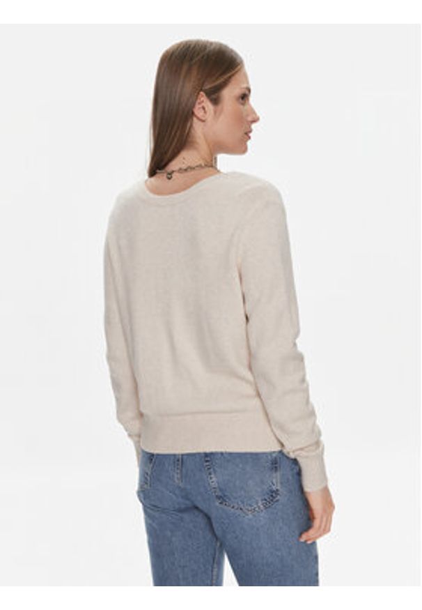 Vila Sweter Ril 14092042 Beżowy Regular Fit. Kolor: beżowy. Materiał: wiskoza