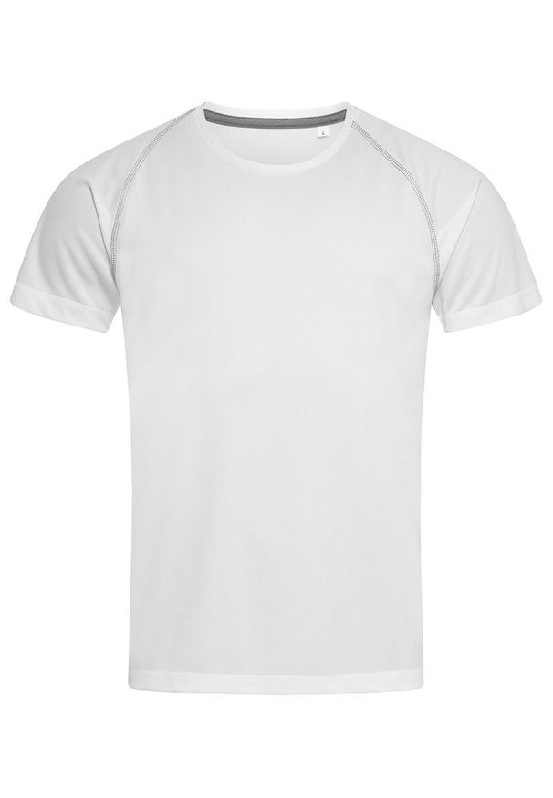 Biały t-shirt Stedman raglanowy rękaw, sportowy