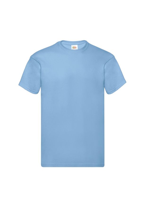 FRUIT OF THE LOOM - Oryginalna Bawełniana Koszulka Unisex Dla Dorosłych. Kolor: niebieski. Materiał: bawełna. Sport: turystyka piesza