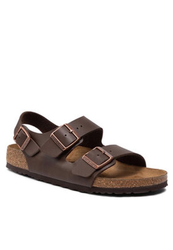 Birkenstock Sandały Milano 034701 Brązowy. Kolor: brązowy. Materiał: skóra