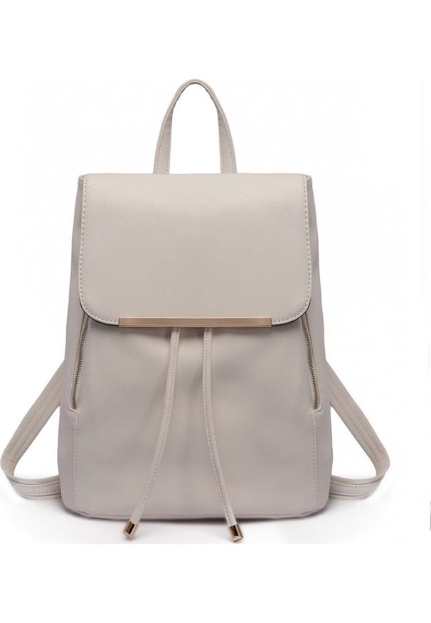 Accessorize Me Szary plecak skórzany damski Aurora. Kolor: szary. Materiał: skóra