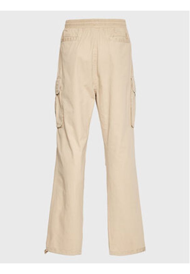 Karl Kani Spodnie materiałowe Rubber Signature 6002506 Beżowy Relaxed Fit. Kolor: beżowy. Materiał: bawełna