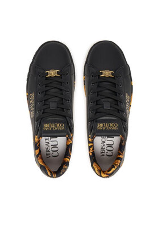 Versace Jeans Couture Sneakersy 79VA3SKL Czarny. Kolor: czarny. Materiał: skóra