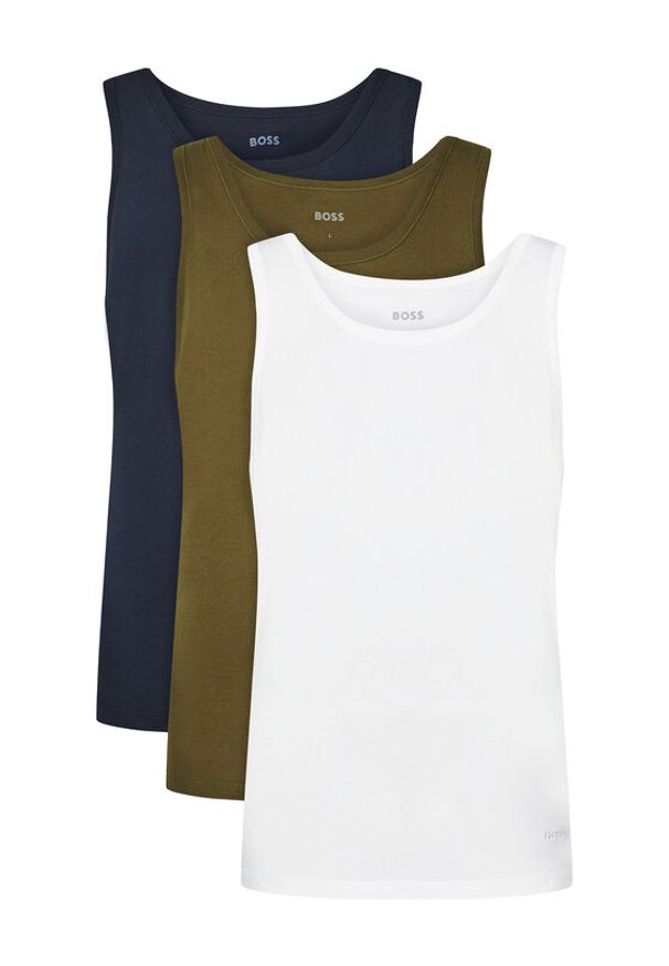 BOSS Komplet 3 tank topów Tank Top 3P Classic 50475278 Kolorowy Regular Fit. Materiał: bawełna. Wzór: kolorowy