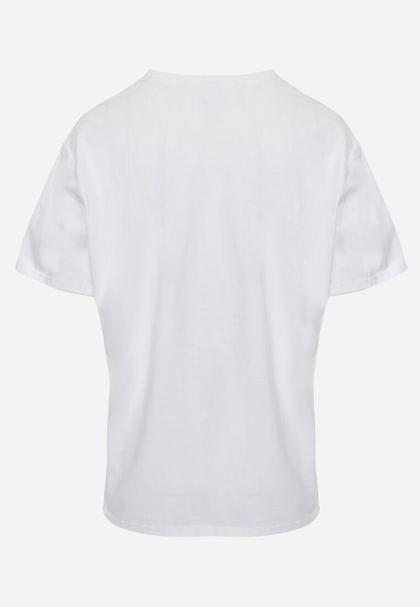 Renee - Biały Bawełniany T-shirt o Kroju Oversize Neduna. Okazja: na co dzień. Kolor: biały. Materiał: bawełna. Styl: casual, elegancki