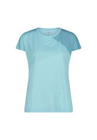 Damska koszulka w paski CMP. Kolor: niebieski. Wzór: paski. Sport: turystyka piesza #1