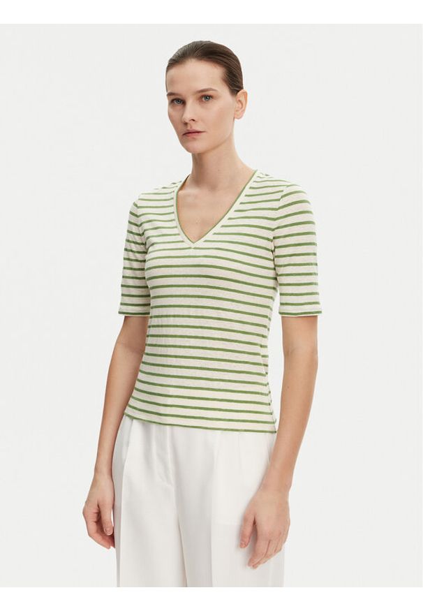 Weekend Max Mara T-Shirt Opzione 2515941012 Zielony Regular Fit. Kolor: zielony. Materiał: len