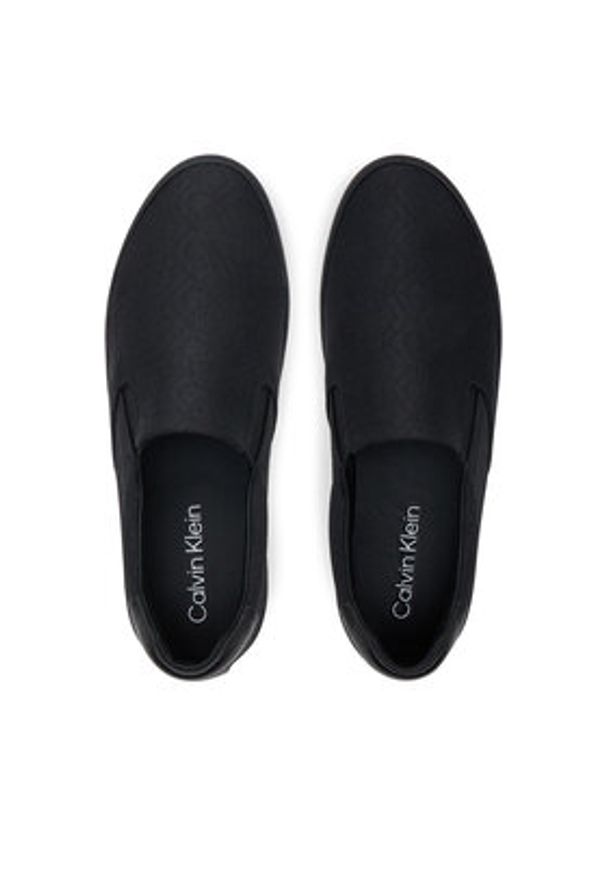 Calvin Klein Tenisówki Vulc Slip On - Jacq HW0HW02411 Czarny. Zapięcie: bez zapięcia. Kolor: czarny. Materiał: skóra
