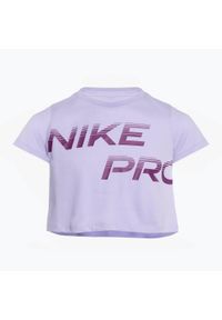 Koszulka dziecięca Nike Pro Dri-Fit Cropped. Kolor: fioletowy. Technologia: Dri-Fit (Nike)