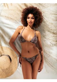 Sinsay - Dół od bikini - brązowy. Kolor: brązowy. Materiał: materiał, włókno