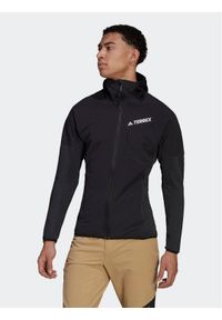 Adidas - adidas Polar Techrock Flooce Wind Hooded Jacket HF0726 Czarny. Kolor: czarny. Materiał: polar, syntetyk