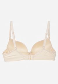 Renee - Beżowy Biustonosz Push Up o Gładkim Wykończeniu z Cyrkoniową Aplikacją Claronei. Kolor: beżowy. Rodzaj stanika: push-up. Wzór: gładki, aplikacja #3
