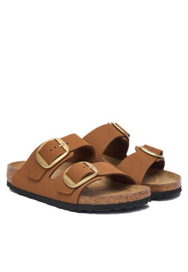 Birkenstock Klapki Arizona Big Buckle 1032989 Brązowy jasny. Kolor: brązowy. Materiał: skóra