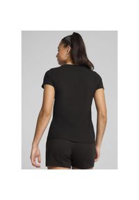 Puma - Damska koszulka ESS ELEVATED PUMA Black. Kolor: czarny. Wzór: aplikacja, haft