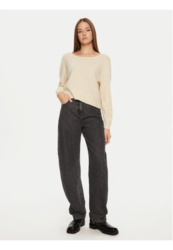 AMERICAN VINTAGE - American Vintage Sweter Raxow RAX18EH24 Beżowy Loose Fit. Kolor: beżowy. Materiał: wełna. Styl: vintage