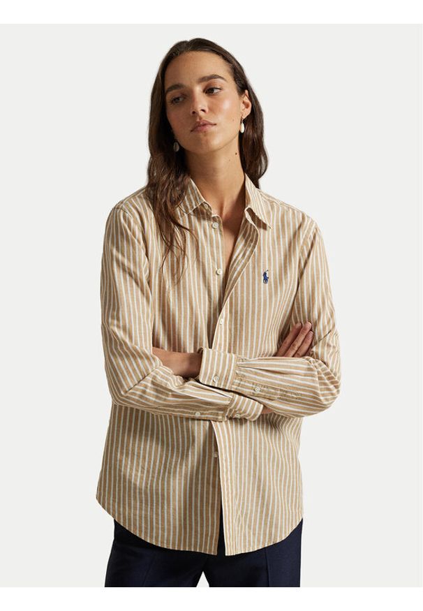 Polo Ralph Lauren Koszula 211971514501 Beżowy Classic Fit. Typ kołnierza: polo. Kolor: beżowy. Materiał: bawełna