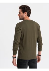 Ombre Clothing - Zestaw longsleeve męski z długim rękawem 2-pak - mix V9 Z43 - XXL. Kolor: zielony. Materiał: bawełna, materiał, skóra. Długość rękawa: długi rękaw. Długość: długie. Wzór: aplikacja, gładki, jednolity #9