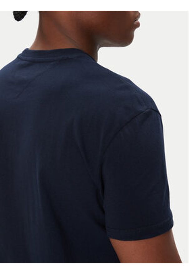 Tommy Jeans T-Shirt Flag Linear DM0DM21911 Granatowy Regular Fit. Kolor: niebieski. Materiał: bawełna