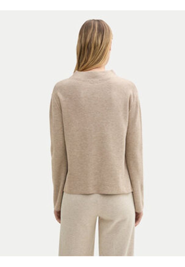 Tom Tailor Sweter 1042993 Beżowy Regular Fit. Kolor: beżowy. Materiał: syntetyk