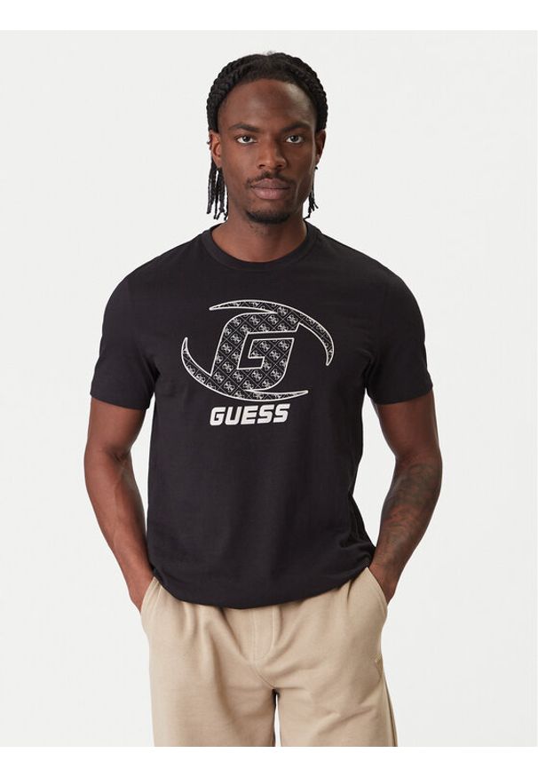 Guess T-Shirt Z6RI06 I3Z14 Czarny Regular Fit. Kolor: czarny. Materiał: bawełna