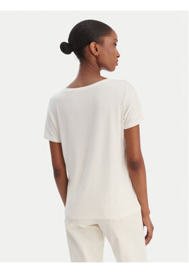 Marella T-Shirt Fervida 2615971021 Écru Regular Fit. Kolor: kremowy. Materiał: wiskoza