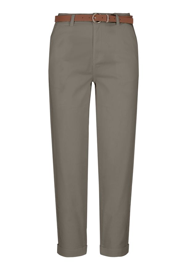 Volcano - Bawełniane spodnie R-LANA. Stan: standardowy. Kolor: brązowy. Materiał: bawełna. Styl: klasyczny