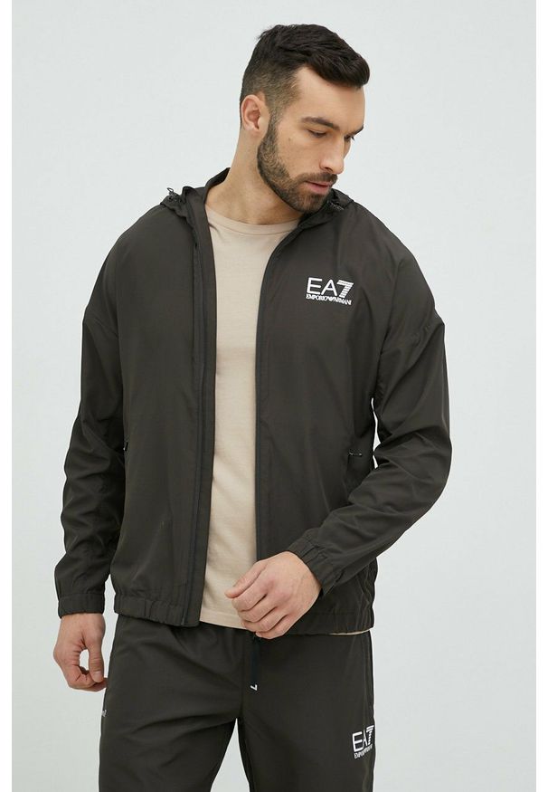 EA7 Emporio Armani dres męski kolor zielony. Kolor: zielony. Materiał: dresówka