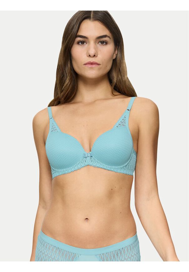 Triumph Biustonosz z fiszbiną Aura Spotlight 10216459 Niebieski. Kolor: niebieski. Materiał: syntetyk