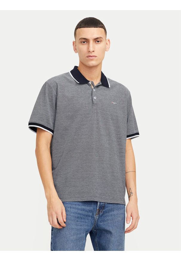 Jack & Jones Polo Blualves 12274681 Granatowy Regular Fit. Typ kołnierza: polo. Kolor: niebieski. Materiał: bawełna