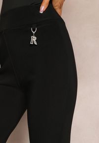 Renee - Czarne Spodnie Dzwony High Waist z Gumką w Pasie Hureana. Stan: podwyższony. Kolor: czarny #5