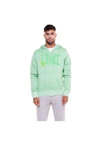 LEONE 1947 APPAREL - Plażowa bluza męska zapinana na zamek. Kolor: zielony. Materiał: tkanina. Sport: fitness