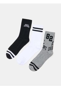 Sinsay - Prążkowane skarpetki z bawełną 3 pack - wielobarwny. Materiał: bawełna, prążkowany #1