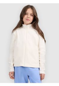 4f - 4F Polar regular bez kaptura dziewczęcy - biały 122 (6-7 lat). Typ kołnierza: bez kaptura. Kolor: biały. Materiał: polar. Sezon: lato. Sport: turystyka piesza #1