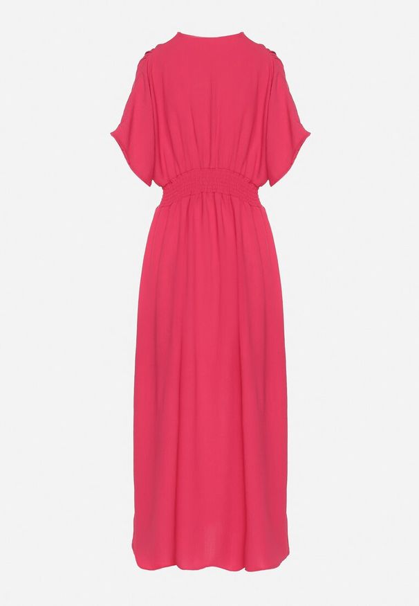 Born2be - Fuksjowa Sukienka z Bawełną i Górą w Stylu Nietoperza Filenia. Okazja: na co dzień. Kolor: różowy. Materiał: bawełna. Styl: casual