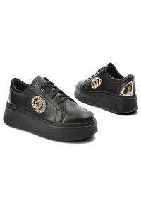 Czarne Sneakersy Lamanti Damskie Stylowe Obuwie. Nosek buta: okrągły. Kolor: czarny. Materiał: skóra. Obcas: na płaskiej podeszwie. Sport: turystyka piesza #5