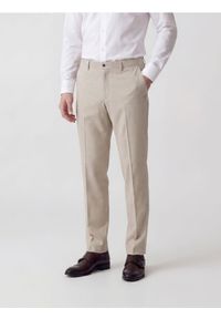 Reserved - Garniturowe spodnie slim fit - beżowy. Kolor: beżowy. Materiał: tkanina, wiskoza #1
