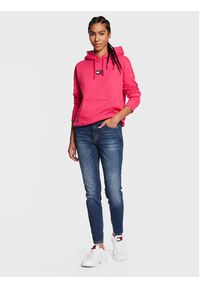 Tommy Jeans Bluza Center Badge DW0DW10403 Różowy Regular Fit. Kolor: różowy. Materiał: bawełna