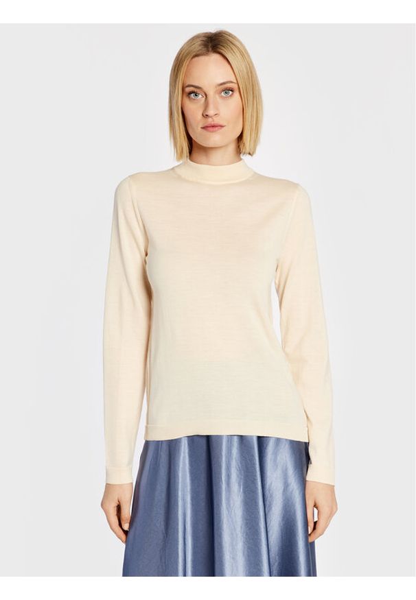 Max Mara Leisure Sweter Corinto 33660926 Beżowy Regular Fit. Kolor: beżowy. Materiał: wełna