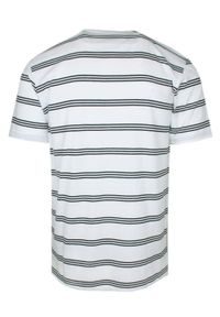 Męski T-Shirt (Koszulka) - Brave Soul - Biała w Paski. Okazja: na co dzień. Kolor: biały. Materiał: bawełna. Wzór: paski, prążki. Sezon: lato, wiosna. Styl: casual