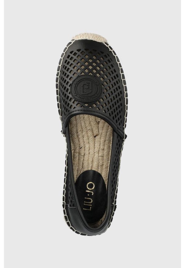 Liu Jo espadryle Vera 07 kolor czarny. Nosek buta: okrągły. Kolor: czarny. Materiał: guma. Obcas: na obcasie. Wysokość obcasa: niski