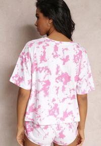 Renee - Różowy Bawełniany T-shirt Tie Dye Muyammo. Kolor: różowy. Materiał: bawełna