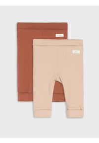 Sinsay - Prążkowane legginsy z naszywką 2 pack - brązowy. Kolor: brązowy. Materiał: prążkowany. Wzór: aplikacja