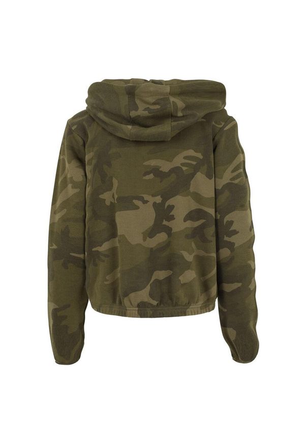 BUILD YOUR BRAND - Damska Bluza Z Kapturem Camo. Typ kołnierza: kaptur. Kolor: zielony